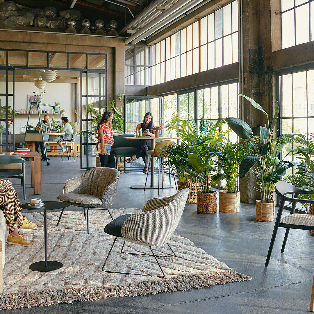 Menschen in entspannter Co-Working-Atmosphäre