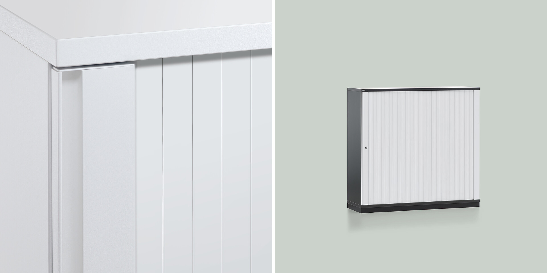 Impugnatura continua per armadi a tapparella orizzontale