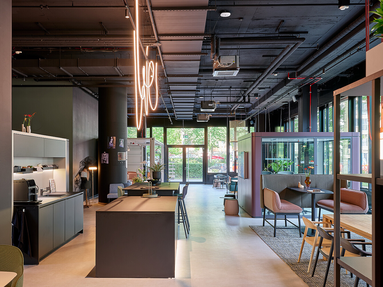 View towards the entrance of the showroom