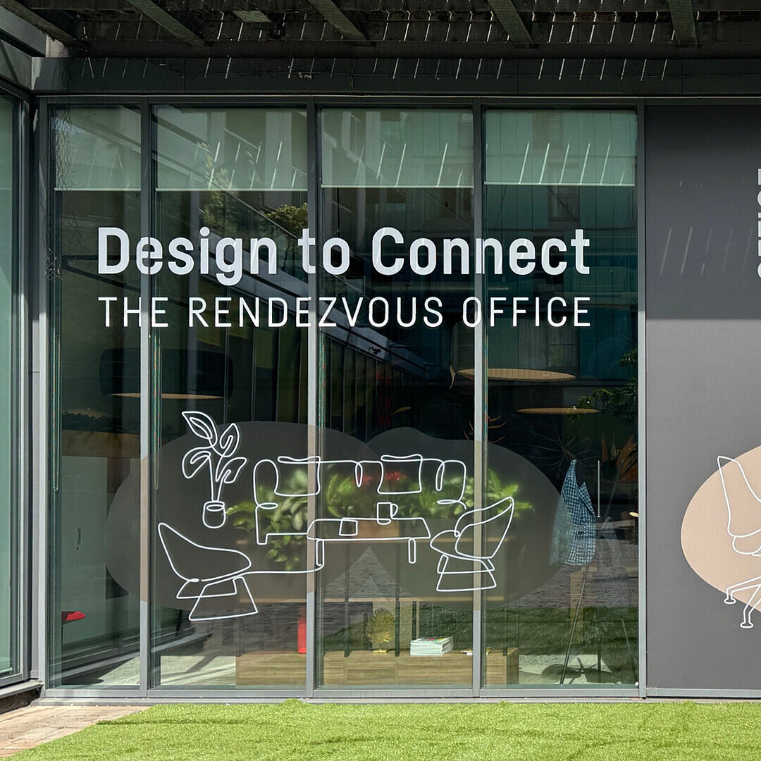 Windows of the UK Sedus showroom facade