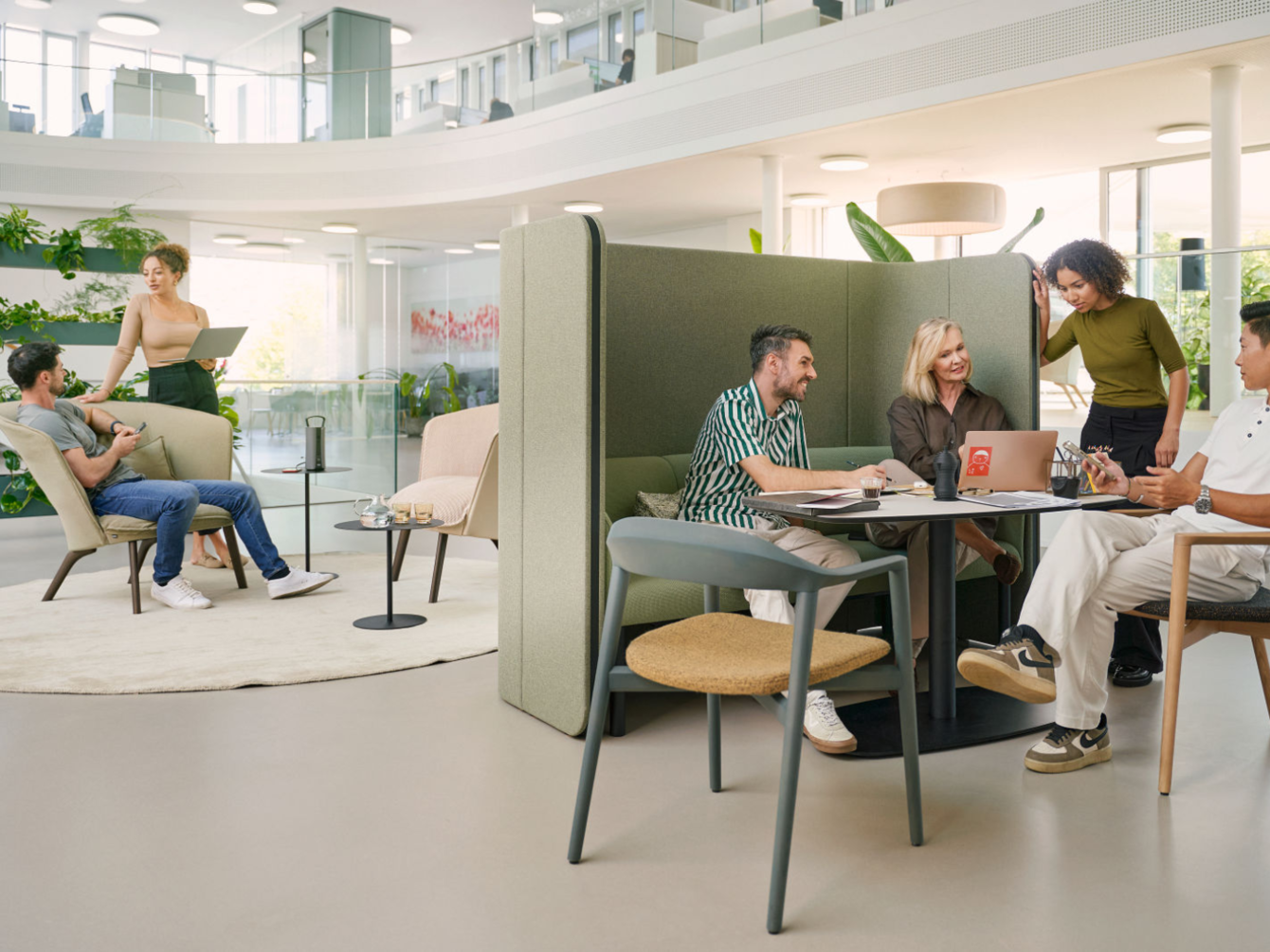 Quiet spaces in an open-plan office