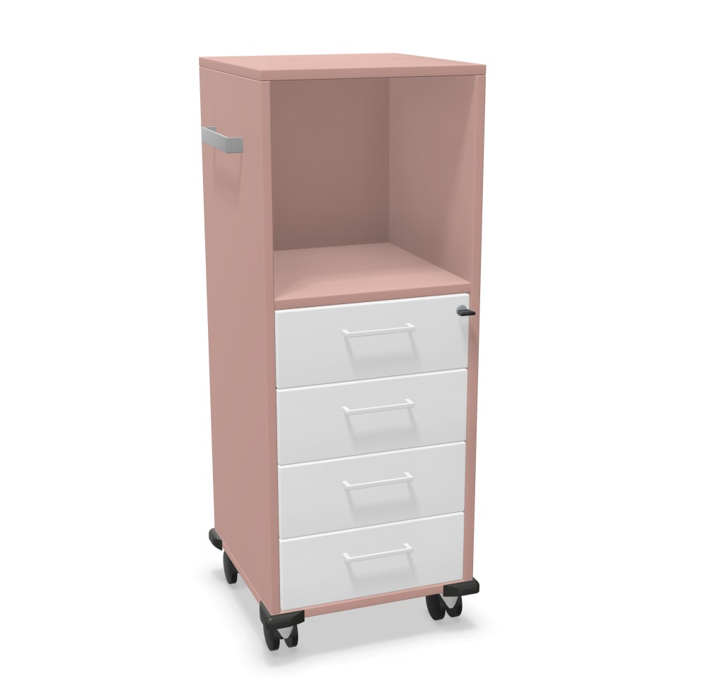 Sedus Mobilcontainer mit Ordnerfach, Container, Container mit Schubladen, konfigurierbare Maße, Melamin Oberfläche wahlweise in Holzoptik