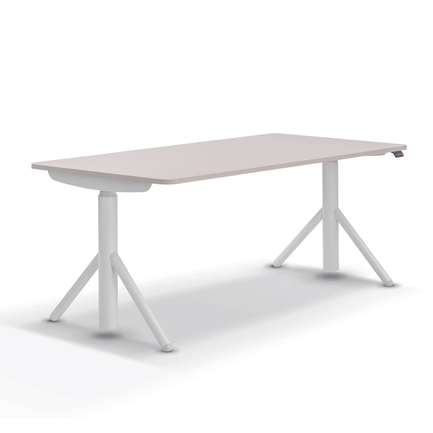 Sedus se:lab e-desk "A" Schreibtisch, elektromotorisch höhenverstellbar, Arbeitsplatz, Home Office Tisch, Melamin Oberfläche, rundes Gestell, A-Frame