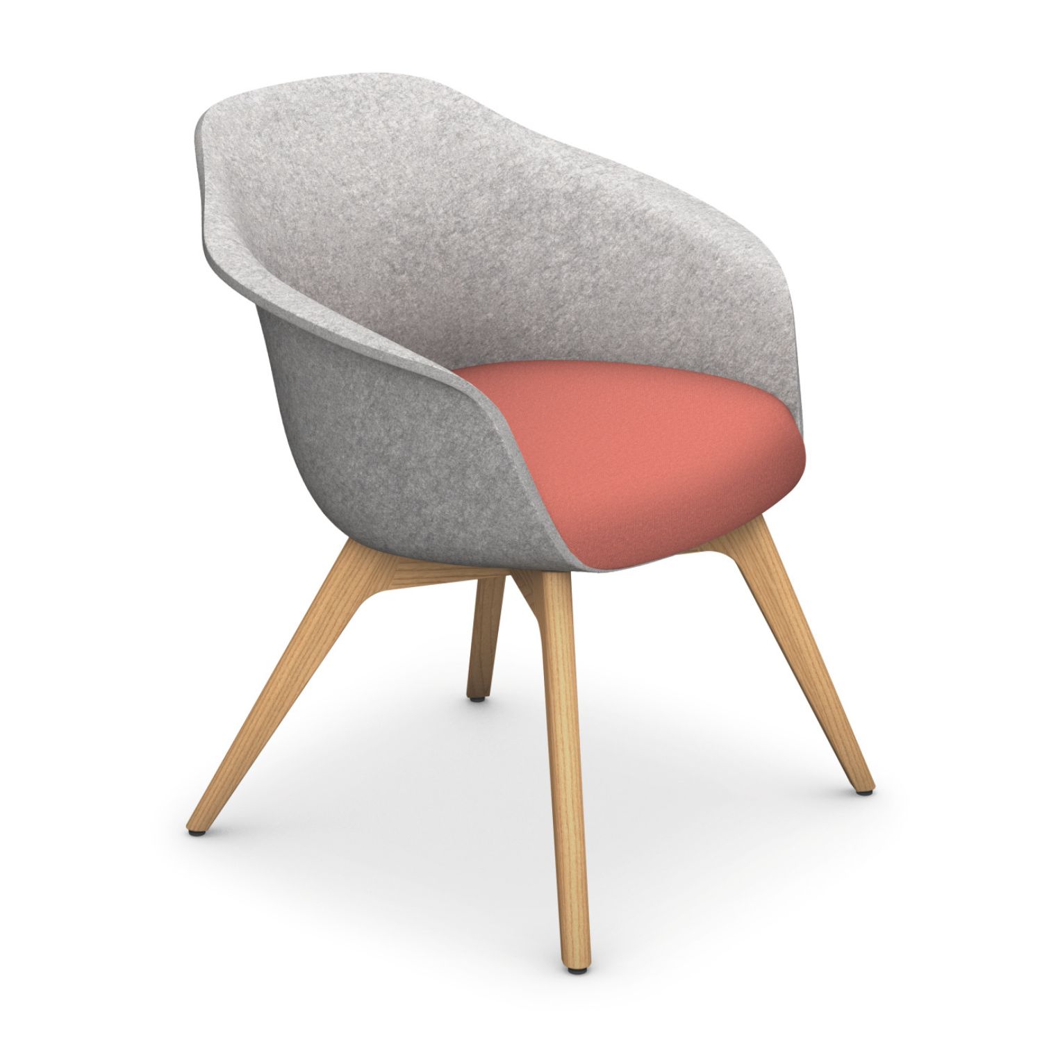 Sedus se:lounge light Vierfußstuhl, Esszimmerstuhl, Besucherstuhl, wohnliches Design, bequeme Polsterung, integrierte Armablage, konfigurierbar